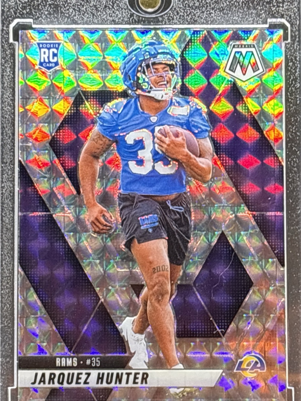 Panini Mosaic Jarquez Hunter Football Rookie Card - Honeycomb Prizm